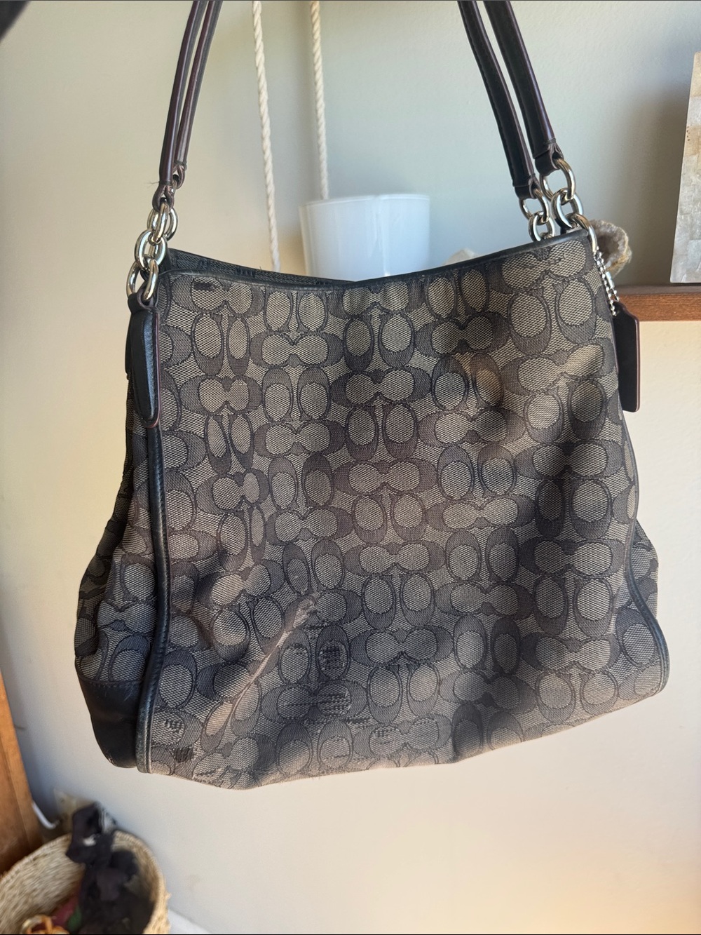 Coach Monogram Shoulder Bag in Brown and Black project
